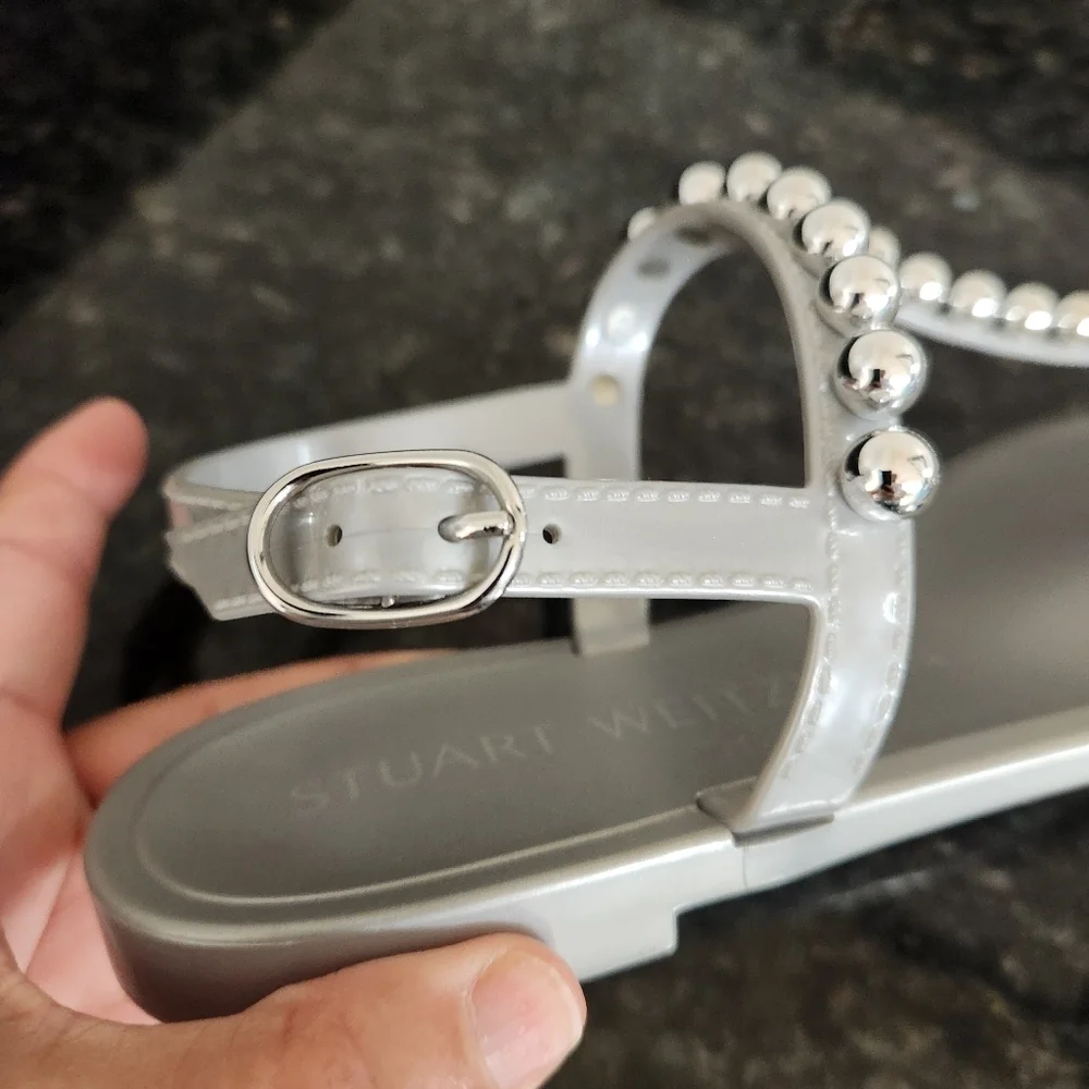 Stuart Weitzman glossy silver